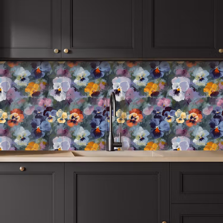 Kitchen splashback - Pastel - Violets - Green - Pattern — 6