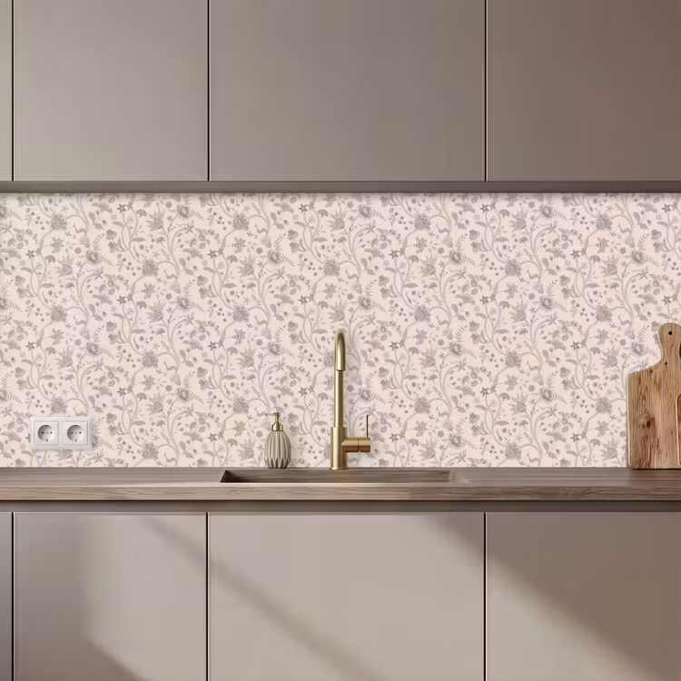 Kitchen splashback - Pattern - Flowers - Purple — 1