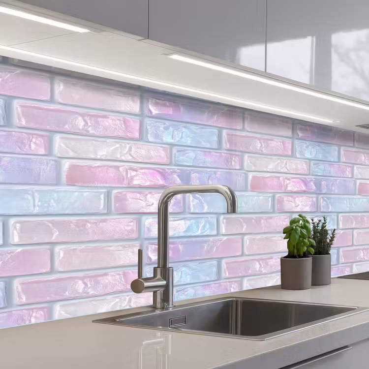 Kitchen splashback - Pink - Pearl - Gloss - Wall — 2