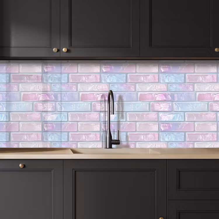 Kitchen splashback - Pink - Pearl - Gloss - Wall — 6