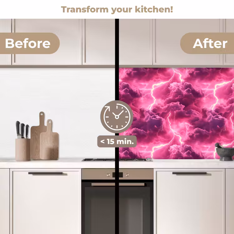 Kitchen splashback - Pink - thunderstorm - clouds — 3