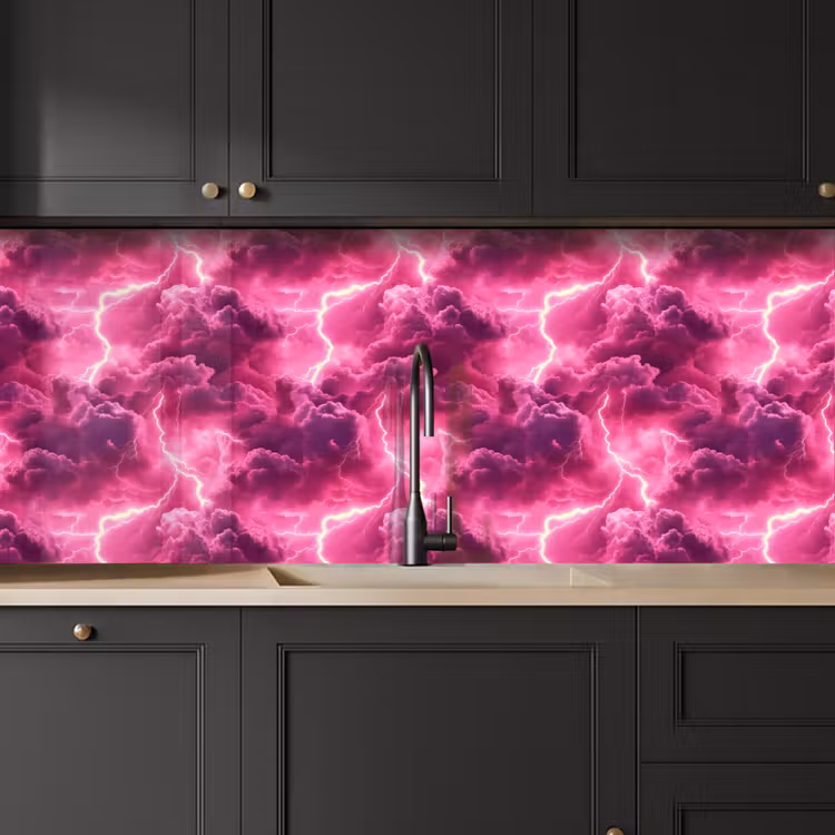 Kitchen splashback - Pink - thunderstorm - clouds — 6