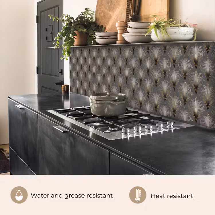 Kitchen splashback - Range blasting - Gold - Anthracite — 5