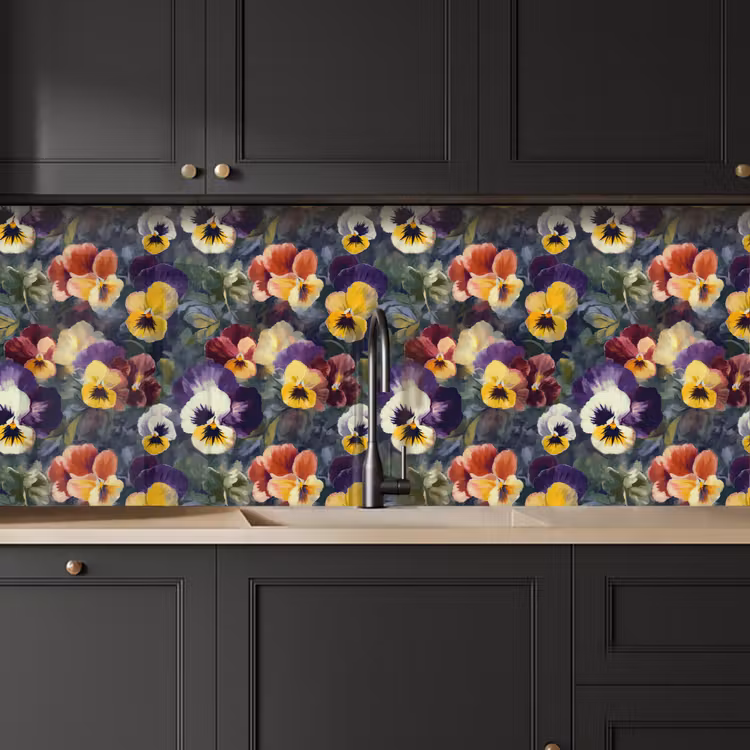 Kitchen splashback - Violets - Purple - Yellow - Green — 6