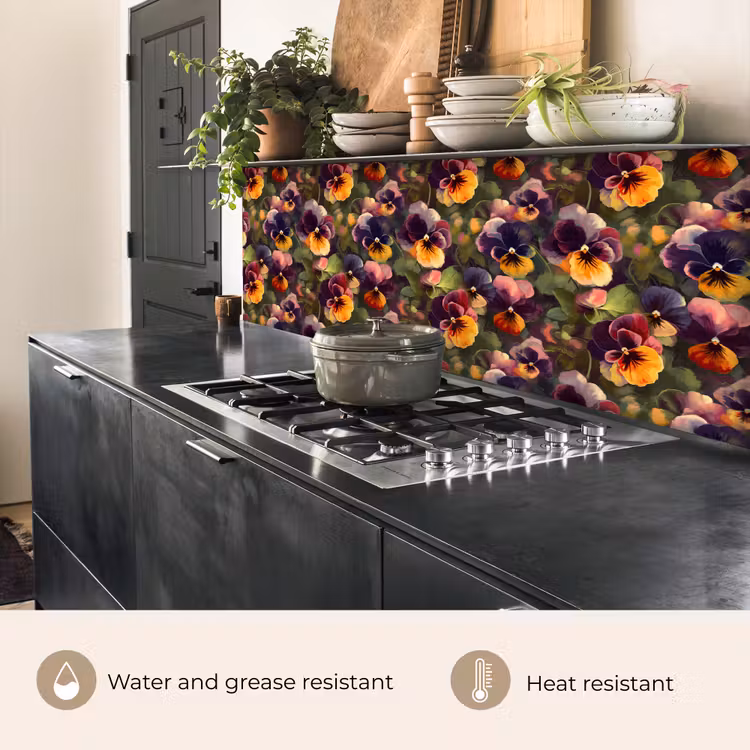 Kitchen splashback - Warm - Pattern - Brush - Violets — 5