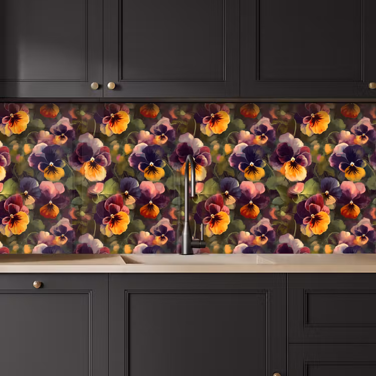 Kitchen splashback - Warm - Pattern - Brush - Violets — 6
