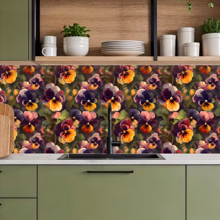 Kitchen splashback - Warm - Pattern - Brush - Violets — 8