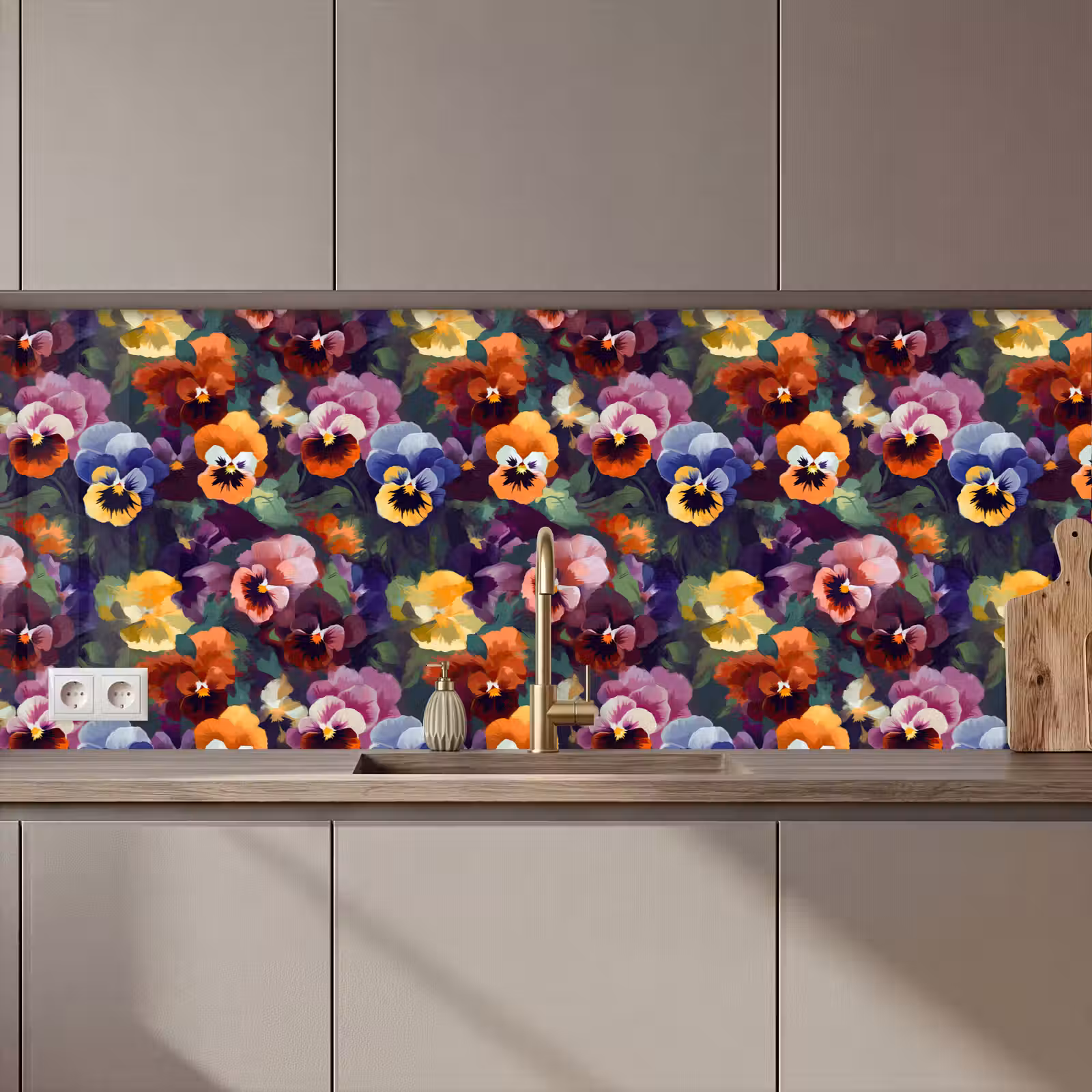 Kitchen splashback - Violets - Colors - Petals — 1