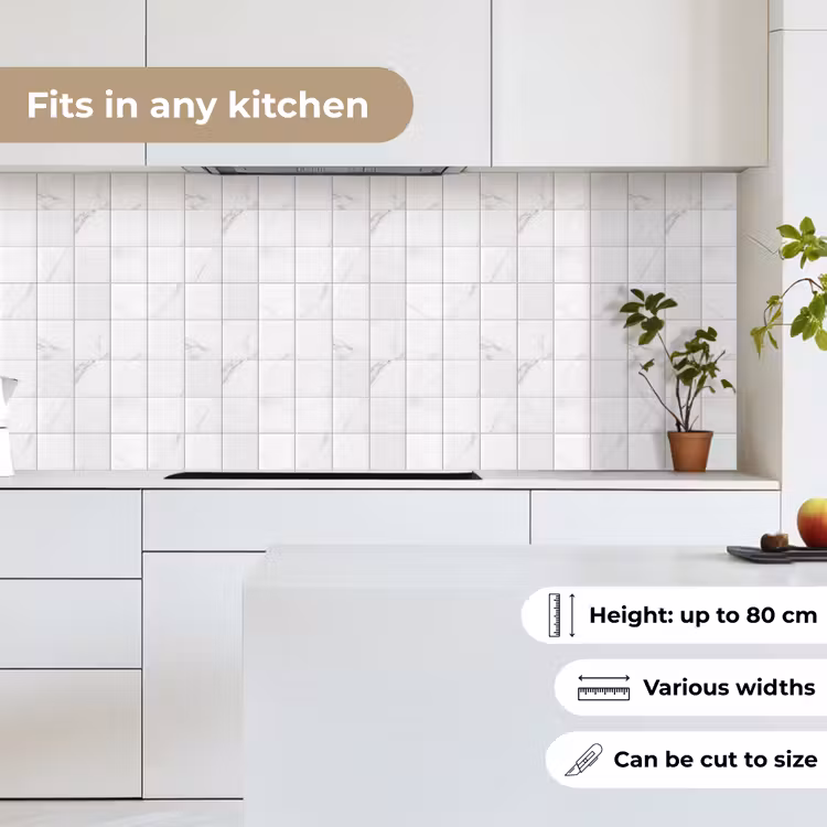 Kitchen splashback - Marble - Pattern - Veins - White — 7