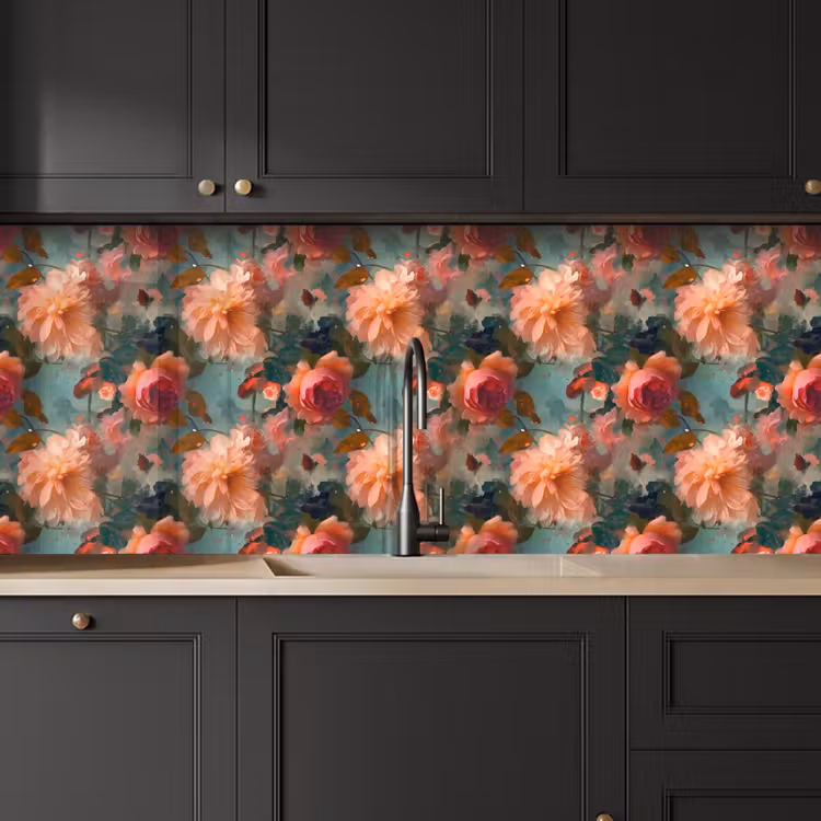 Kitchen splashback - Pink - Pattern - Flowers — 6