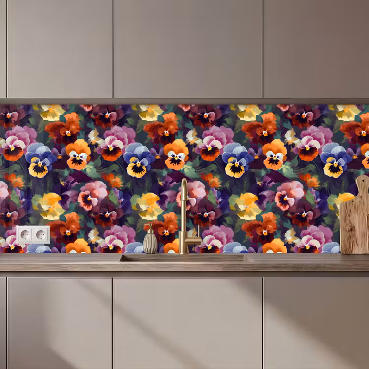 Kitchen splashback - Violets - Colors - Petals — 1