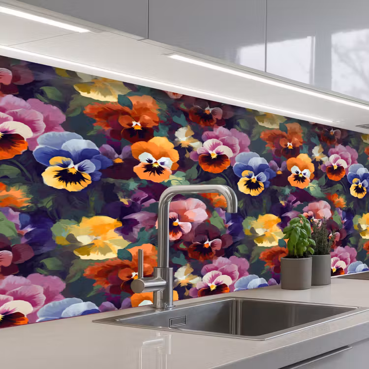 Kitchen splashback - Violets - Colors - Petals — 2