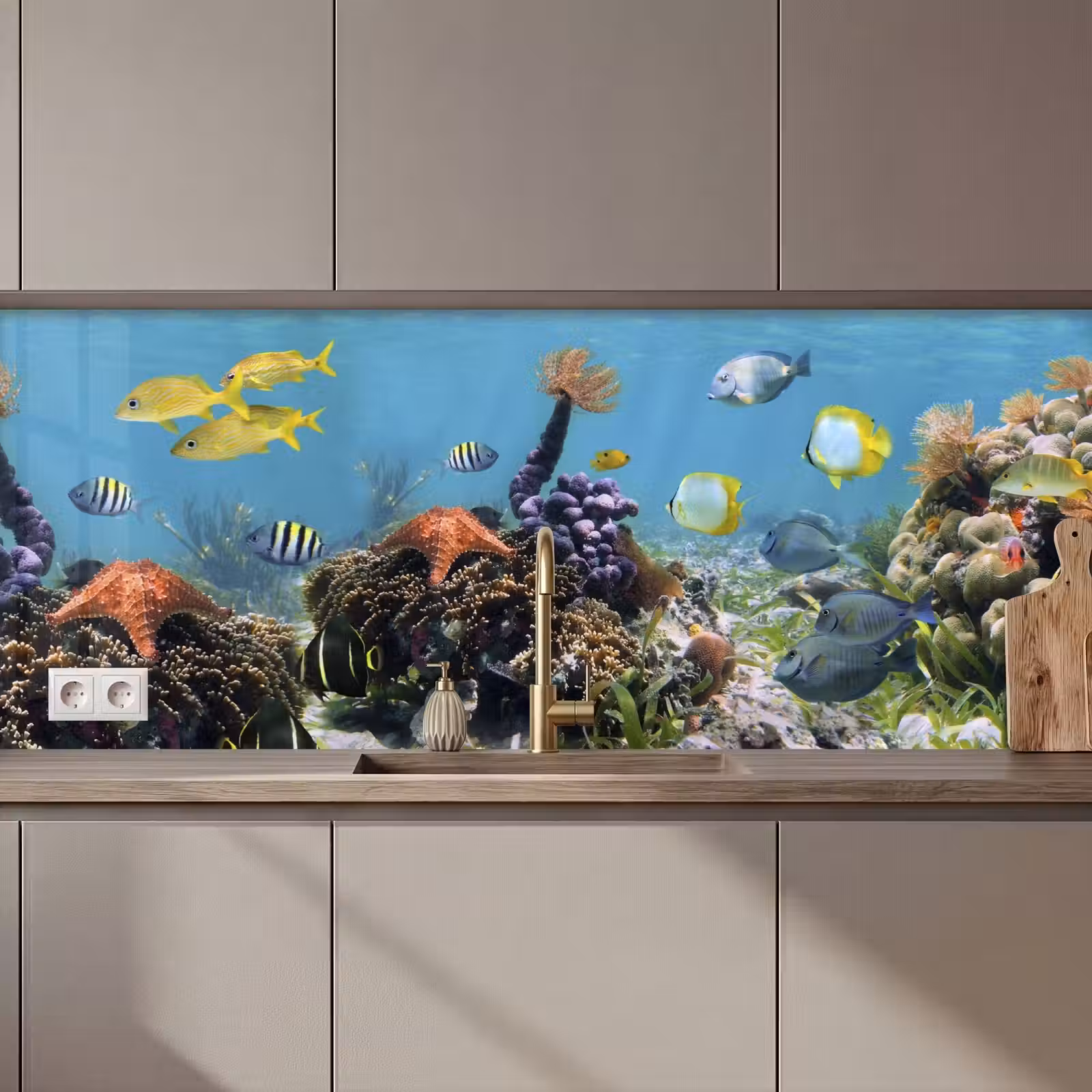 Kitchen splashback - Water - Corals - Fish - Lighting — 1