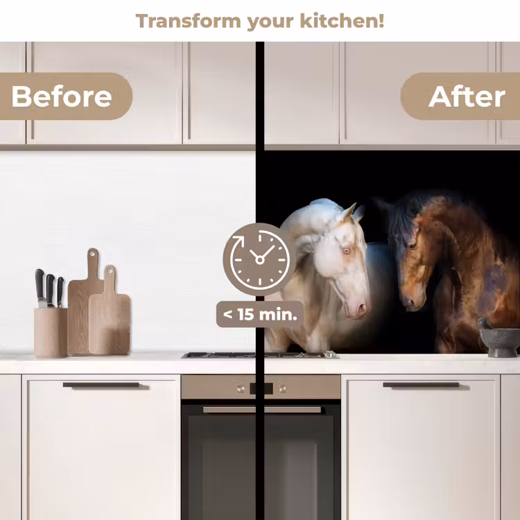 Kitchen splashback - Horse - Animals - Black — 3