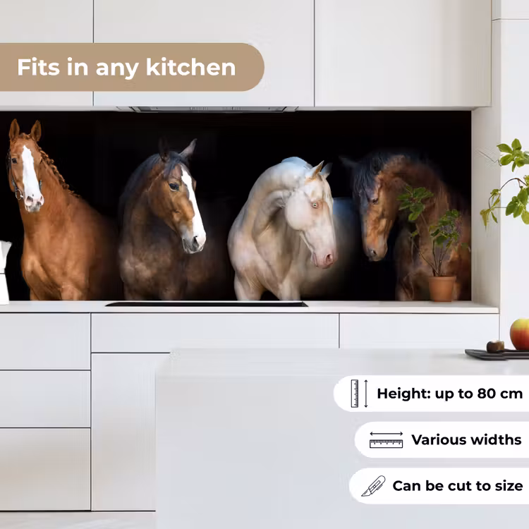 Kitchen splashback - Horse - Animals - Black — 7