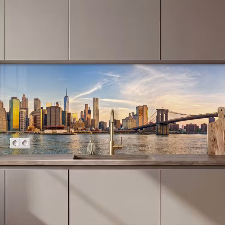Kitchen splashback - Skyline - New York - Bridge - Skyscrapers — 1