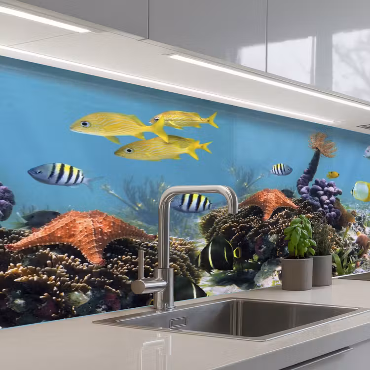 Kitchen splashback - Water - Corals - Fish - Lighting — 2