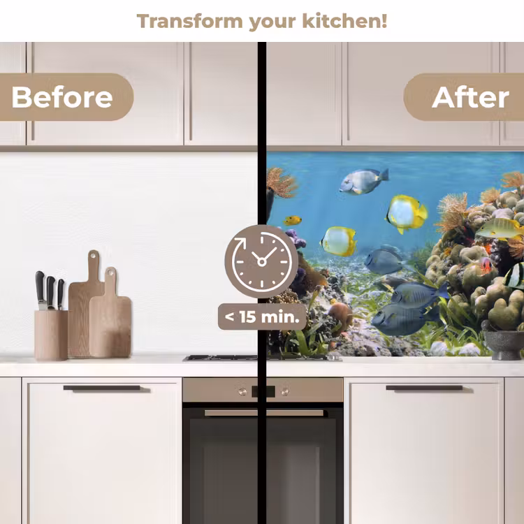 Kitchen splashback - Water - Corals - Fish - Lighting — 3