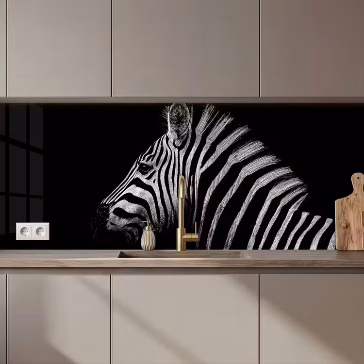 Kitchen splashback - Zebra - Animal - Black — 1