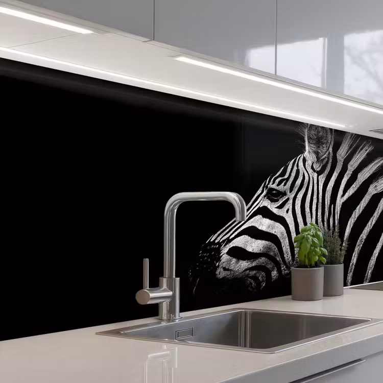 Kitchen splashback - Zebra - Animal - Black — 2