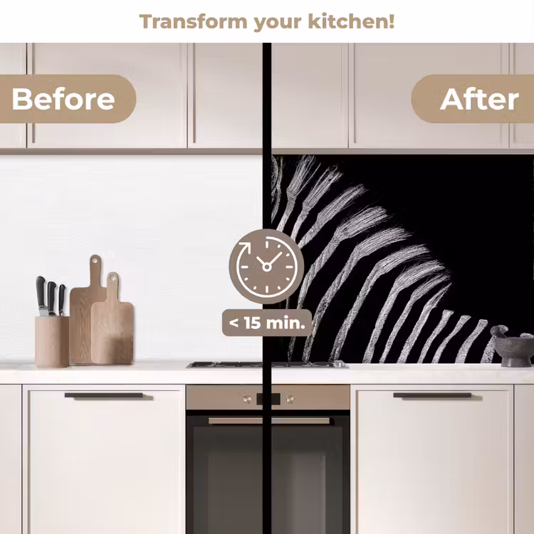 Kitchen splashback - Zebra - Animal - Black — 3
