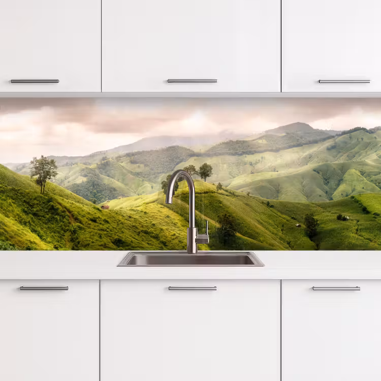 Kitchen splashback - Landscape - Hills - Green — 4