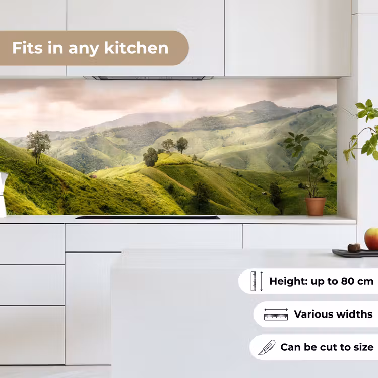 Kitchen splashback - Landscape - Hills - Green — 7