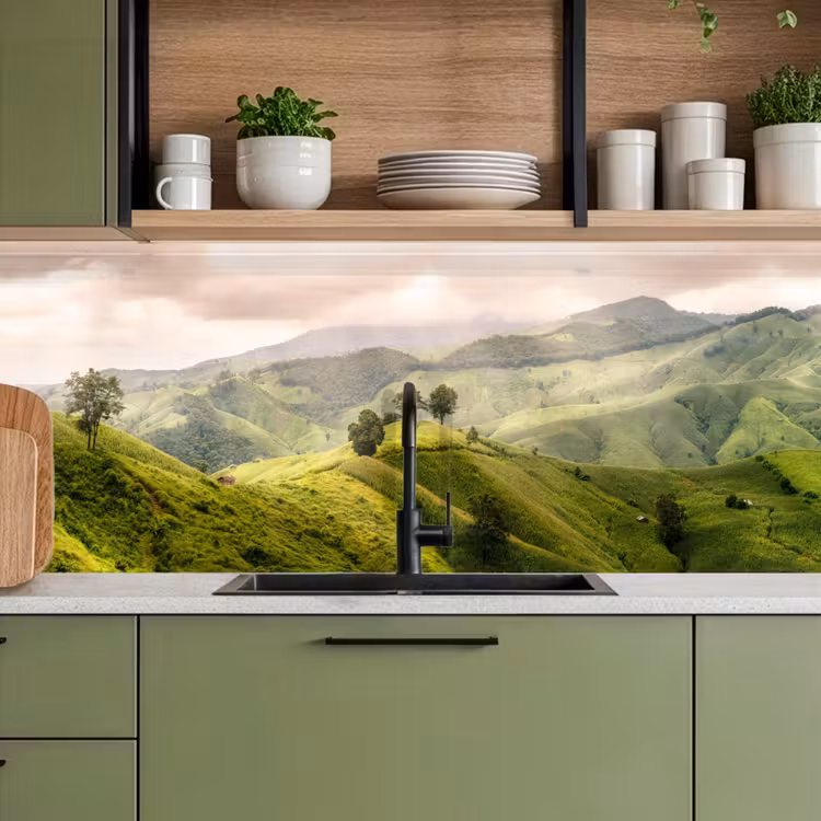 Kitchen splashback - Landscape - Hills - Green — 8