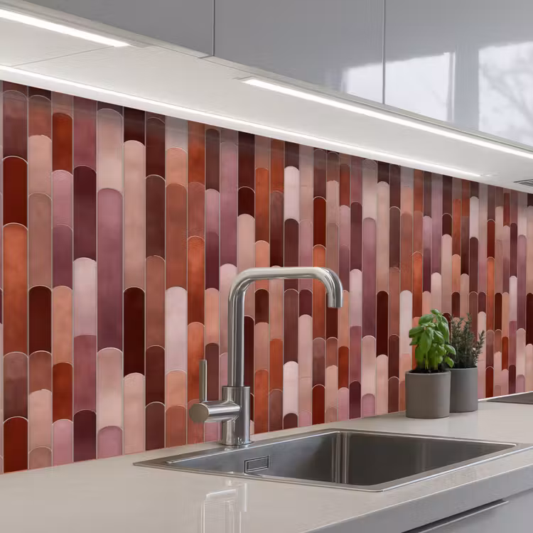 Kitchen splashback - Oblong - Tiles - Red - Copper — 2