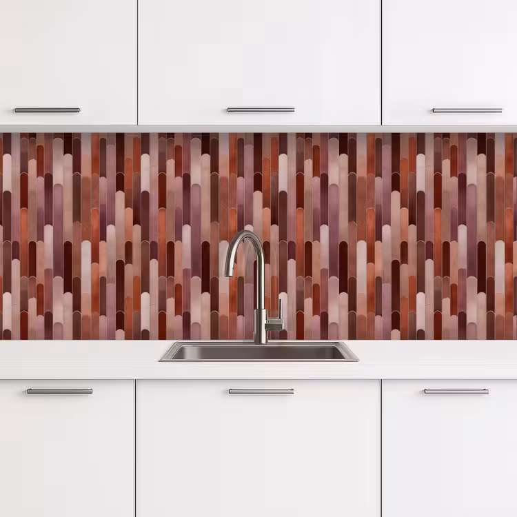 Kitchen splashback - Oblong - Tiles - Red - Copper — 4