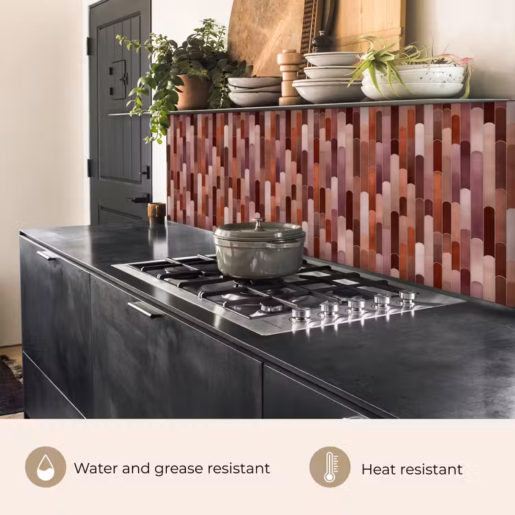 Kitchen splashback - Oblong - Tiles - Red - Copper — 5