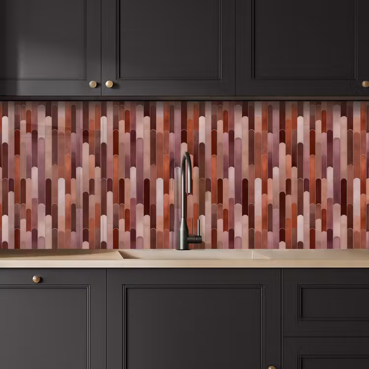 Kitchen splashback - Oblong - Tiles - Red - Copper — 6