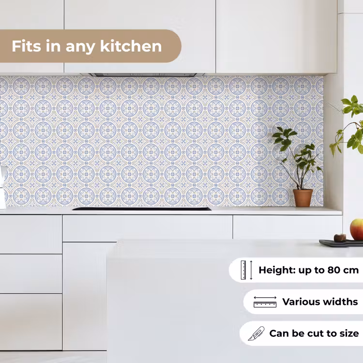 Kitchen splashback - Tile - Pattern - Beige - Blue — 7