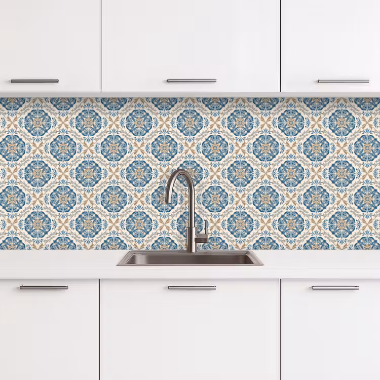 Kitchen splashback - Tile - Pattern - Blue - Gold — 4