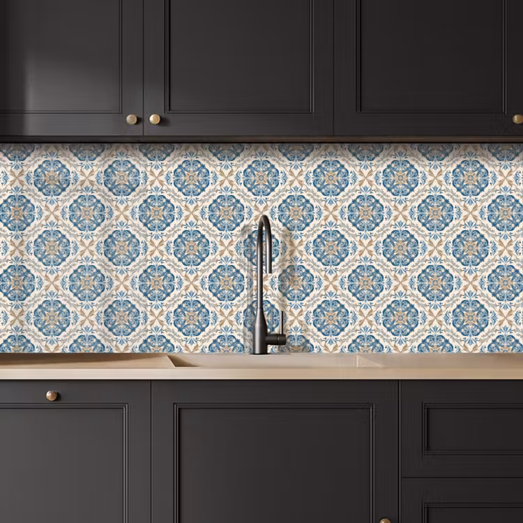 Kitchen splashback - Tile - Pattern - Blue - Gold — 6