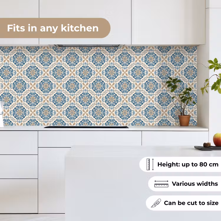 Kitchen splashback - Tile - Pattern - Blue - Gold — 7