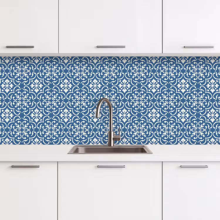 Kitchen splashback - Tile - Pattern - Blue - White — 4