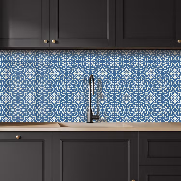 Kitchen splashback - Tile - Pattern - Blue - White — 6