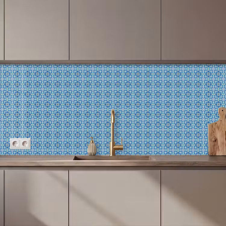 Kitchen splashback - Tiles - Mosaic - Turquoise - Blue — 1