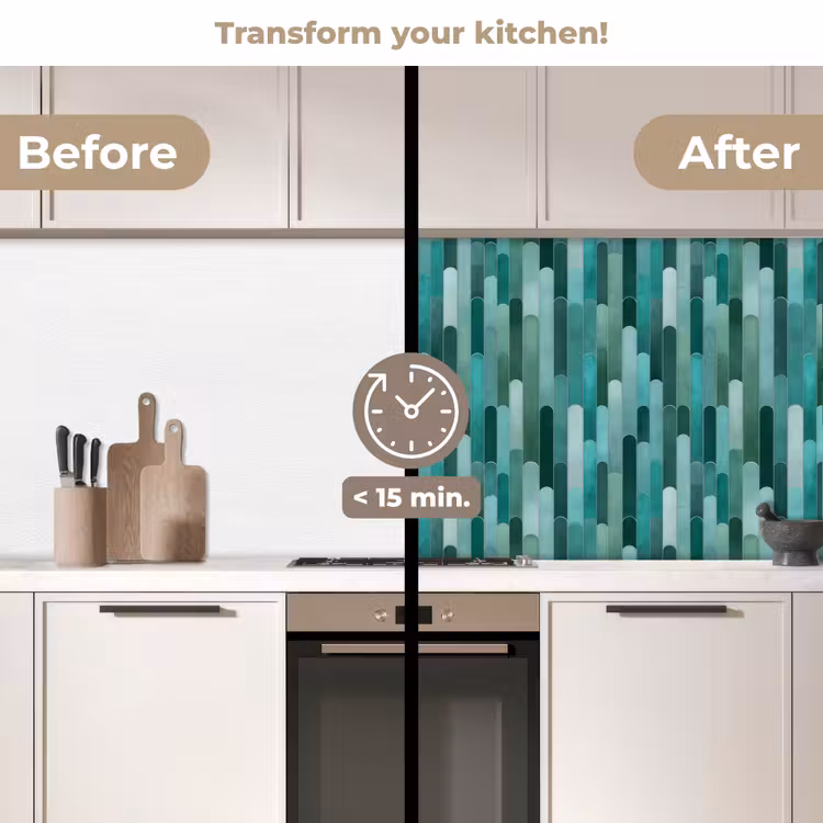 Kitchen splashback - Tiles - Oblong - Turquoise — 3