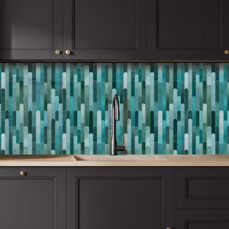 Kitchen splashback - Tiles - Oblong - Turquoise — 6