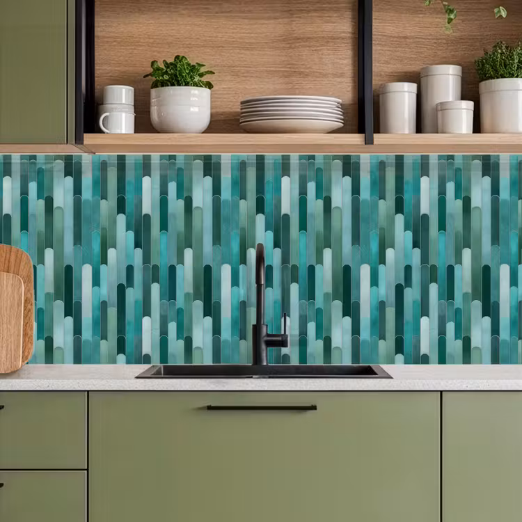 Kitchen splashback - Tiles - Oblong - Turquoise — 8