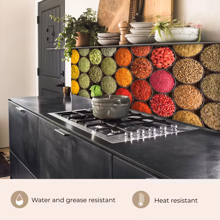 Kitchen splashback - Herbs - Bowls - Colorful - Texture — 5