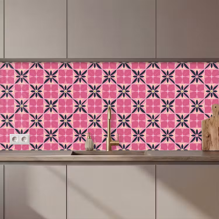 Kitchen splashback - Pattern - Floral pattern - Multicolored — 1