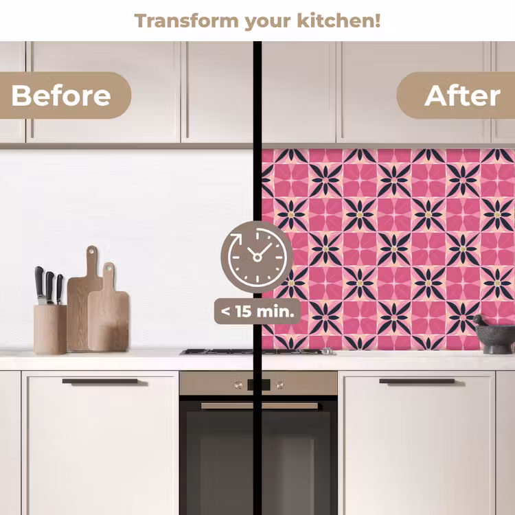 Kitchen splashback - Pattern - Floral pattern - Multicolored — 3