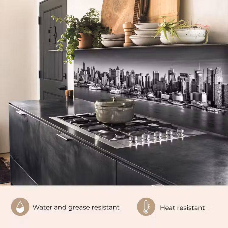 Kitchen splashback - Skyline - City - Skyscrapers - Black - White — 5
