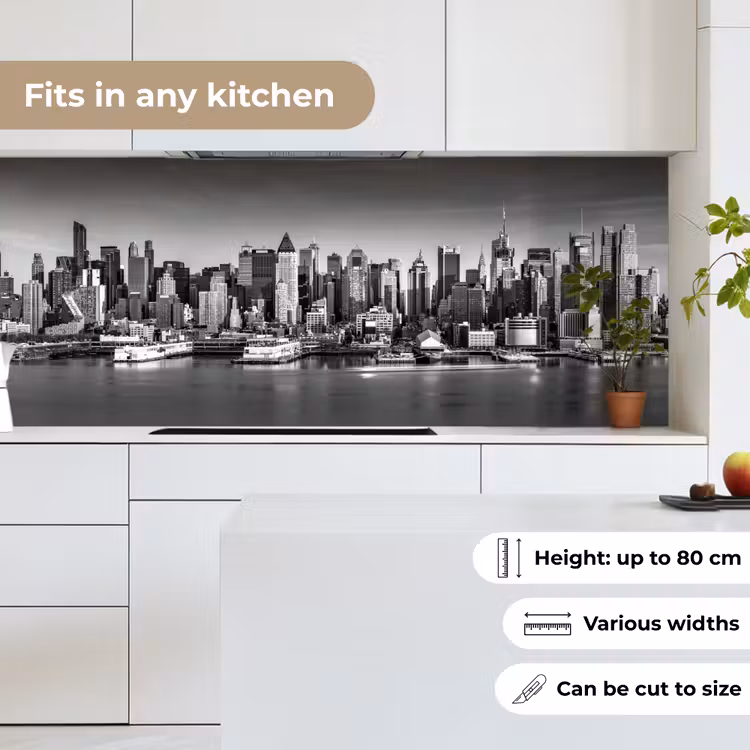 Kitchen splashback - Skyline - City - Skyscrapers - Black - White — 7
