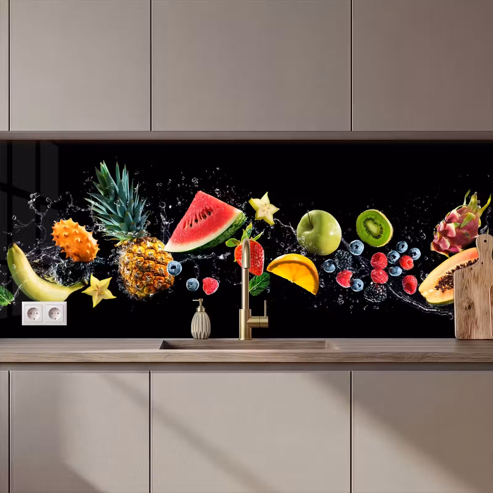 Kitchen splashback - Splash - Fruit - Black — 1