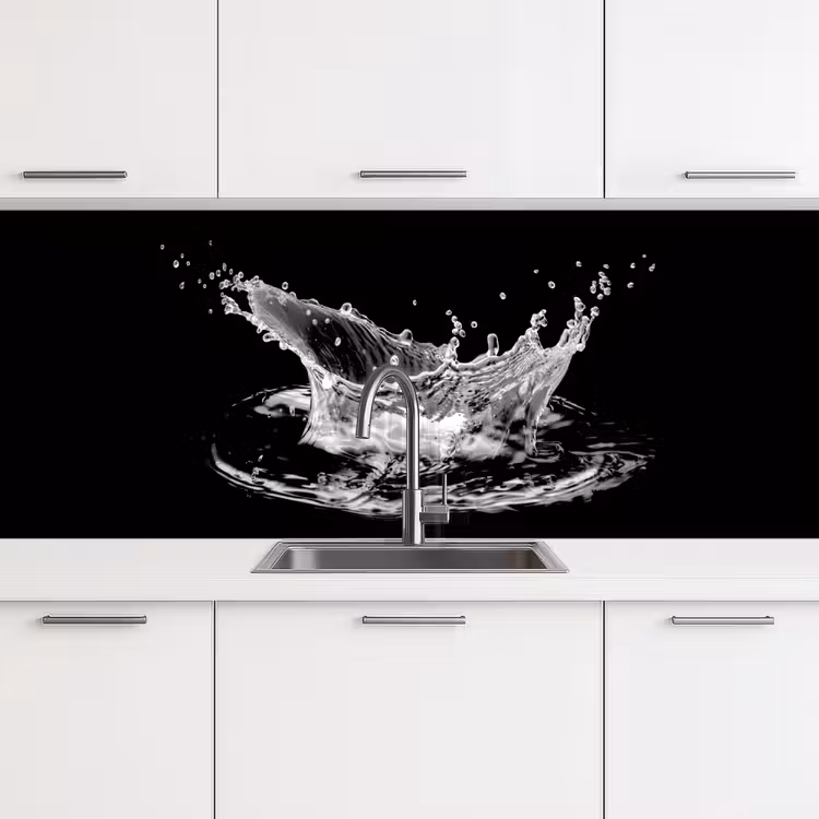Kitchen splashback - Water - Splash - Water - Black — 4