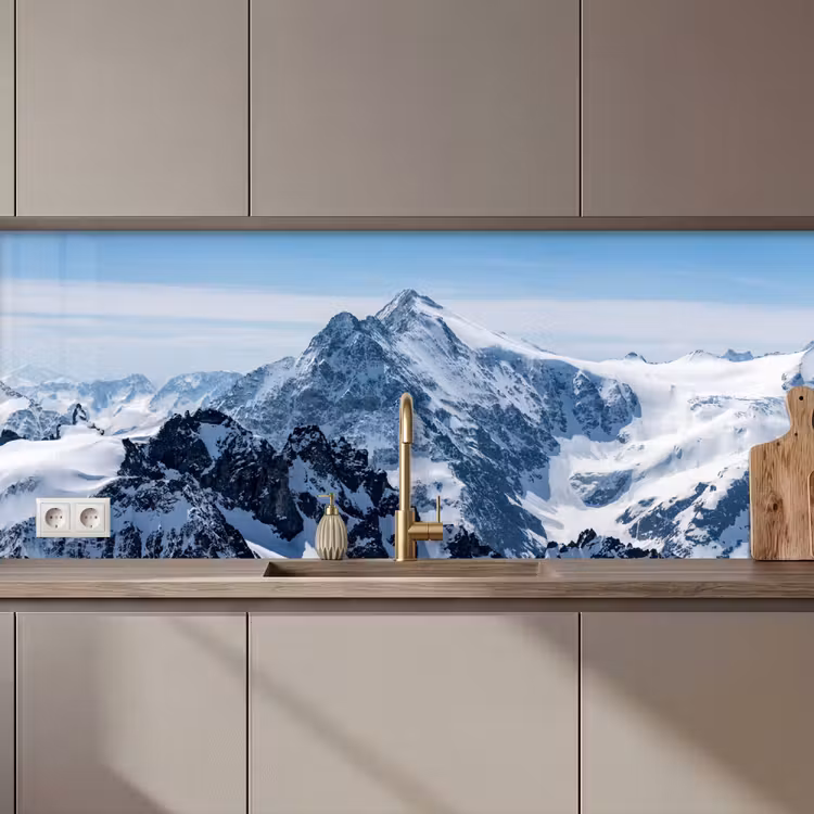 Kitchen splashback - Landscape - Mountains - Snow - White — 1